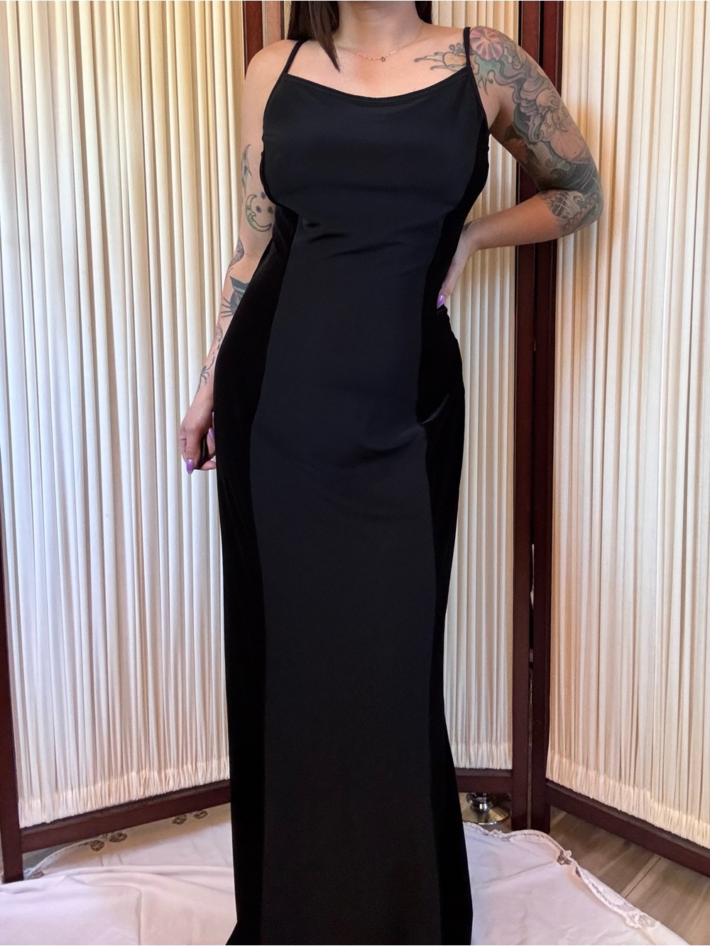 Vintage Jessica McClintock for Gunne Sax Black Backless Maxi Dress